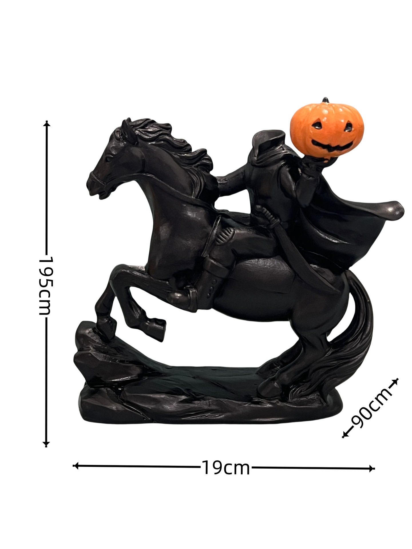 Cross-Border New Halloween Headless Horseman Pumpkin-Holding Resin